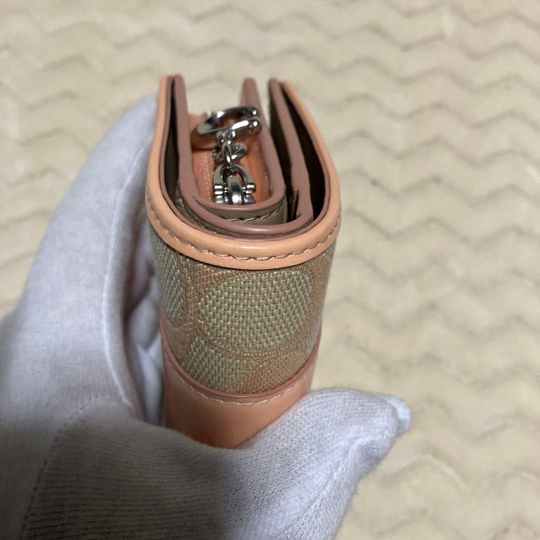 (美品) COACH コーチ　折り財布　二つ折り財布　CT980 ピンク