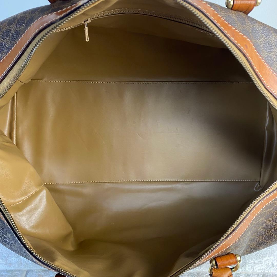 CELINE セリーヌ　ボストンバッグ　マカダム柄　ブラウン　PVC 旅行鞄