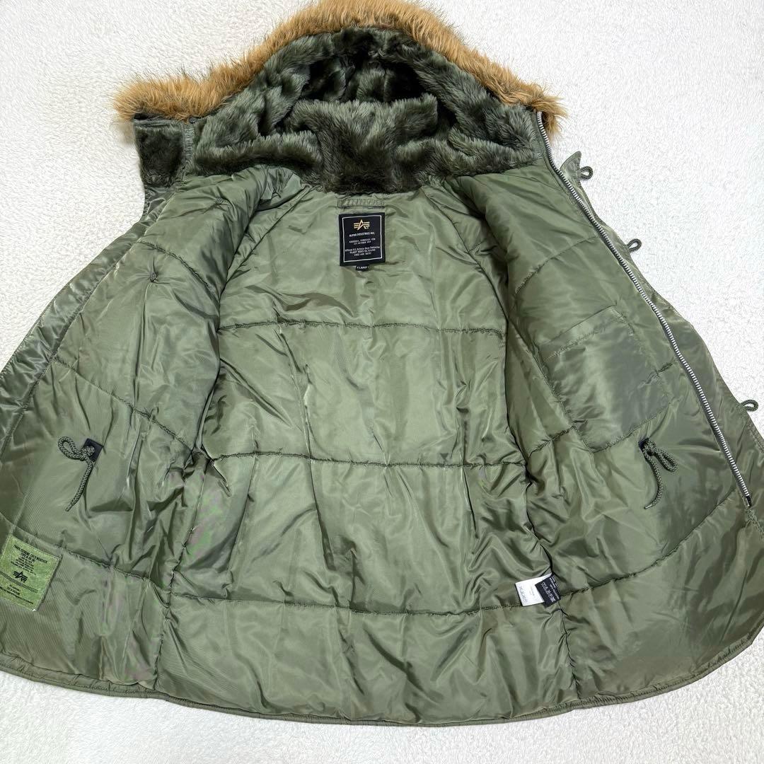 ALPHA N-3B フライトジャケット XL カーキ 美品 防寒