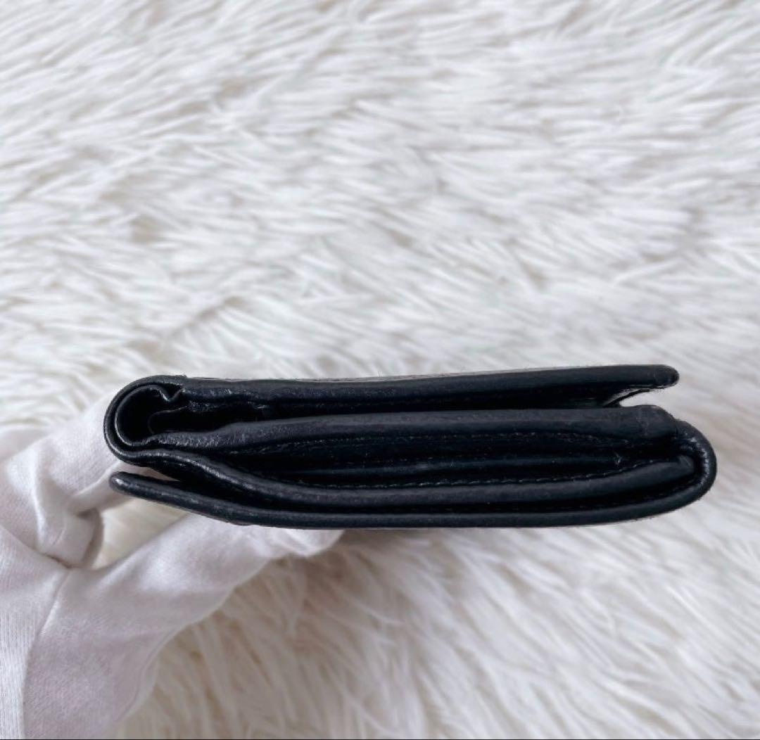 LOEWE ヴィンテージ レザー 2つ折り財布 アナグラム ブラック