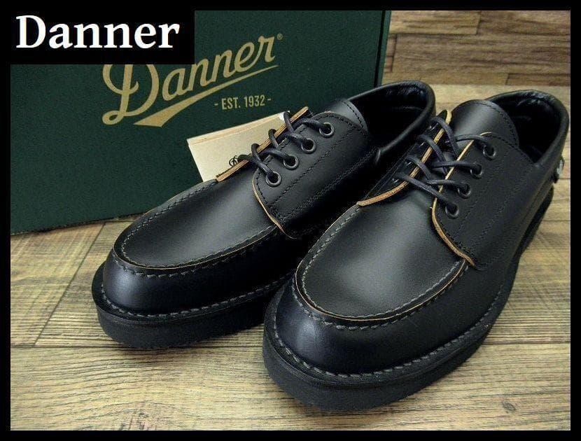 新品 ダナー ブローガン 茶芯 軽量 モカシン レザー シューズ 黒 27.5①