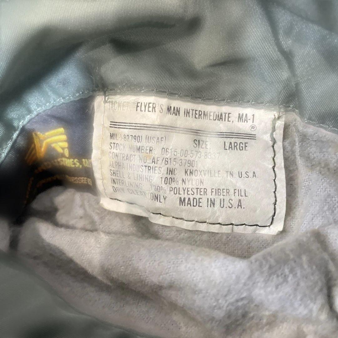 s*n様 90s USA製Alpha Industries MA-1 セージグリ
