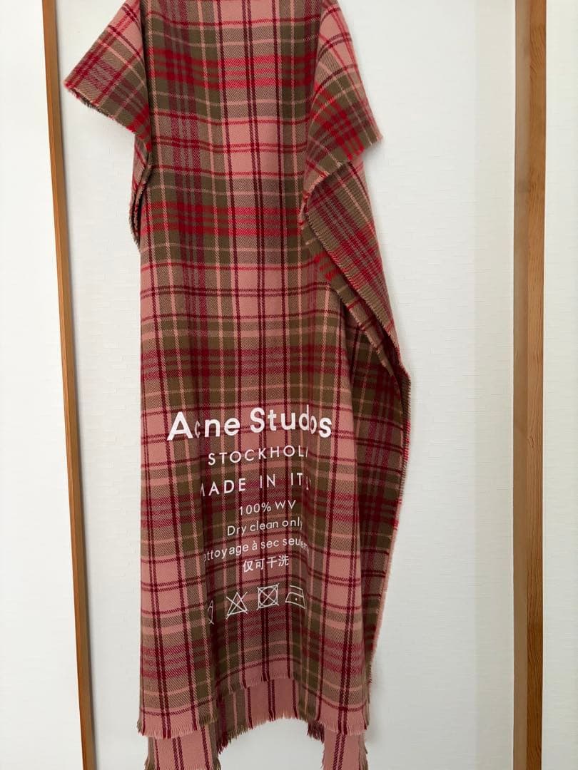Acne Studios ウール100% チェック柄マフラー