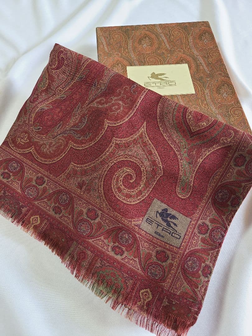 ETRO エトロ ペイズリー柄 ストール ショール スカーフ シルク混