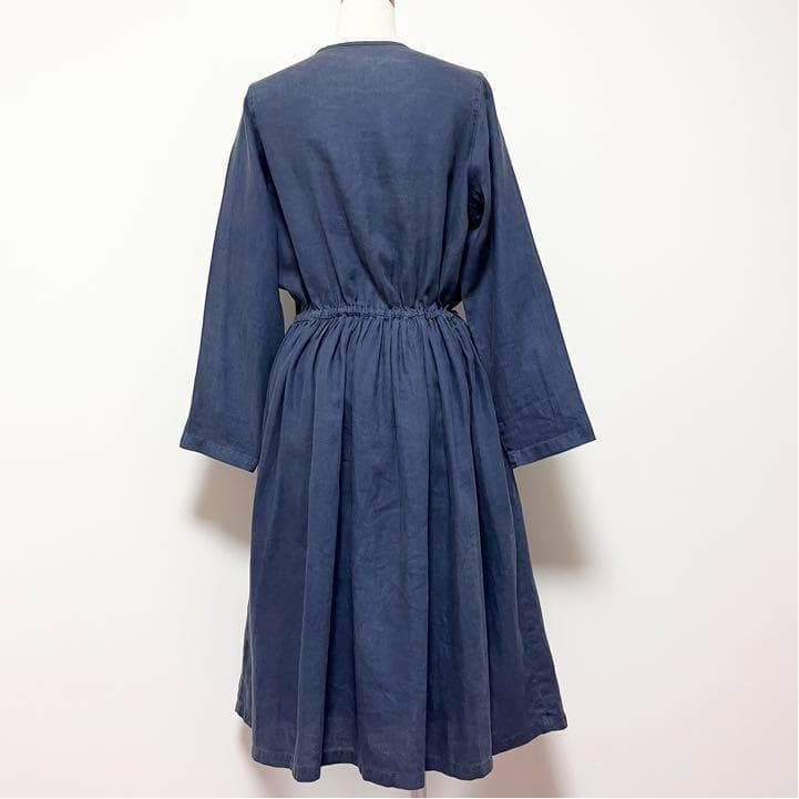 送料無料 美品 nest Robe ネストローブ 硫化染め リネン ワンピース