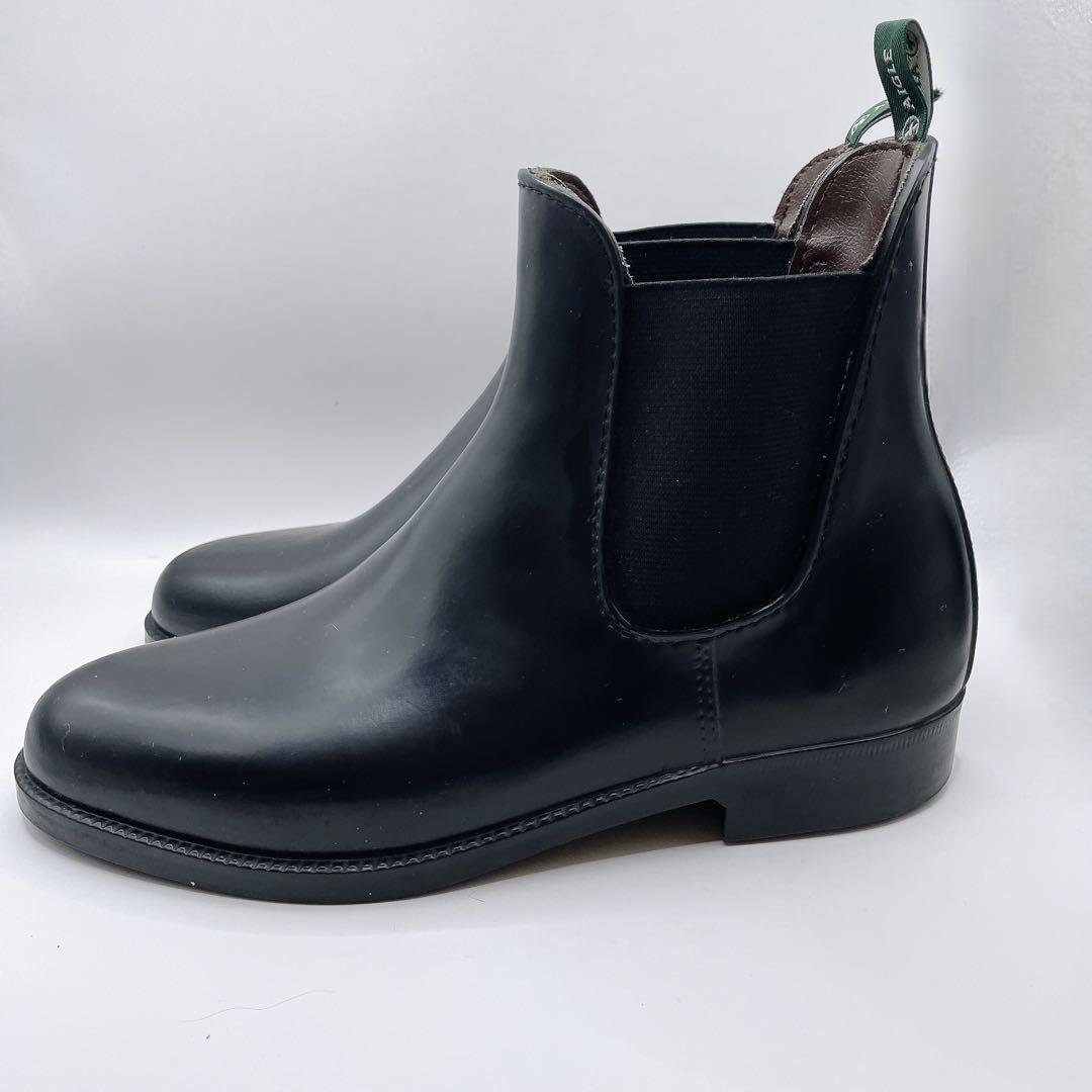 美品‪☆ AIGLE ブラック チェルシーブーツ サイドゴア　レインブーツ　39
