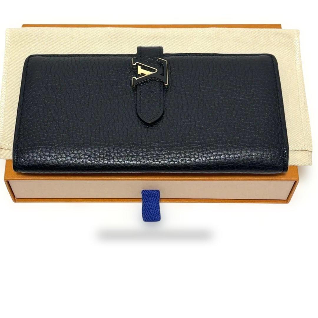 美品■ LV ルイヴィトン ヴェルティカル ウォレット 黒　財布