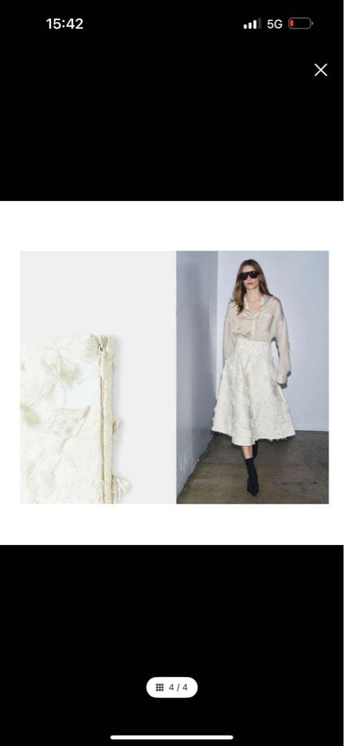 【完売品】ZARA ZWコレクション構造ミディ丈スカート