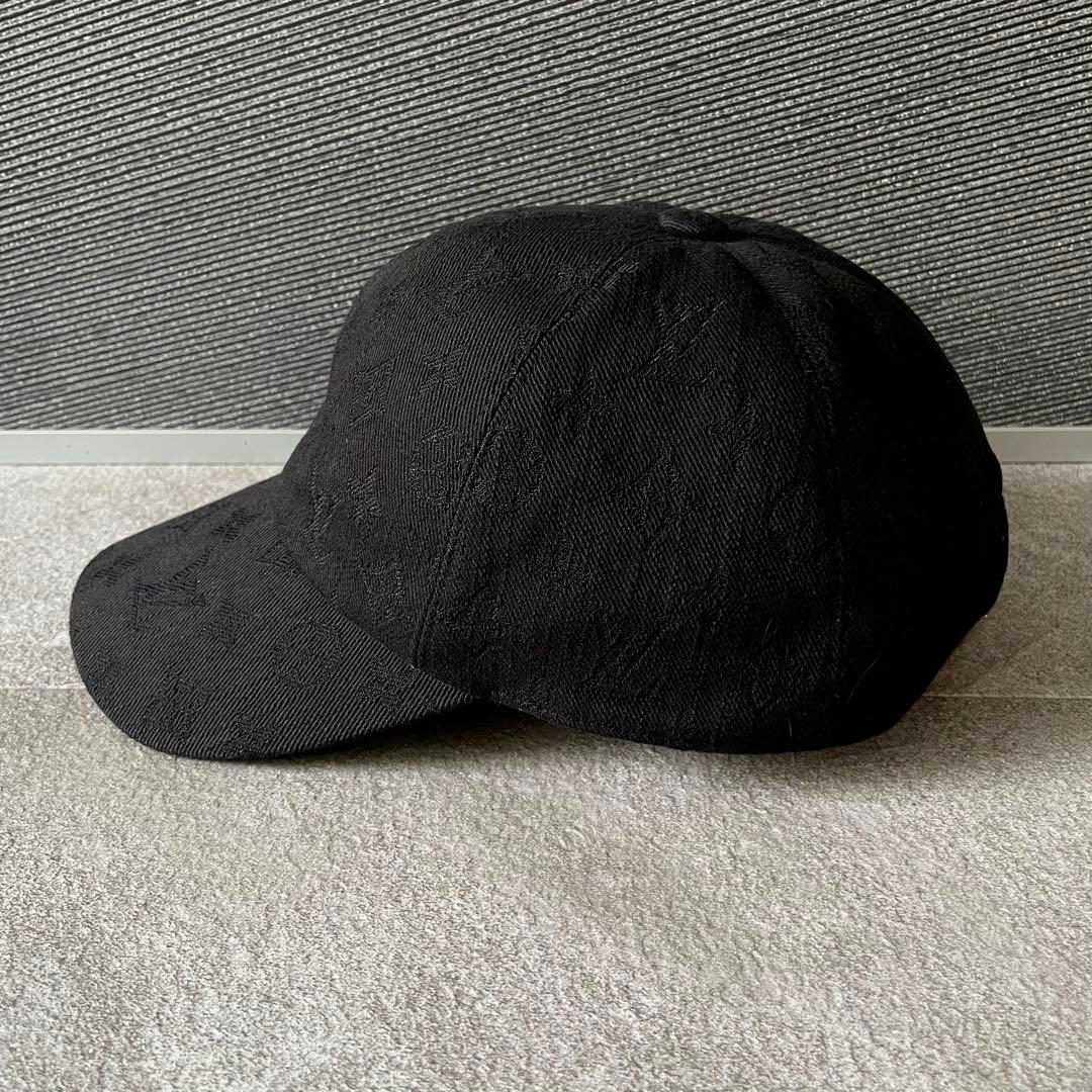 極美品/鑑定済★ルイヴィトン　キャップ　帽子　モノグラム　エッセンシャル　黒